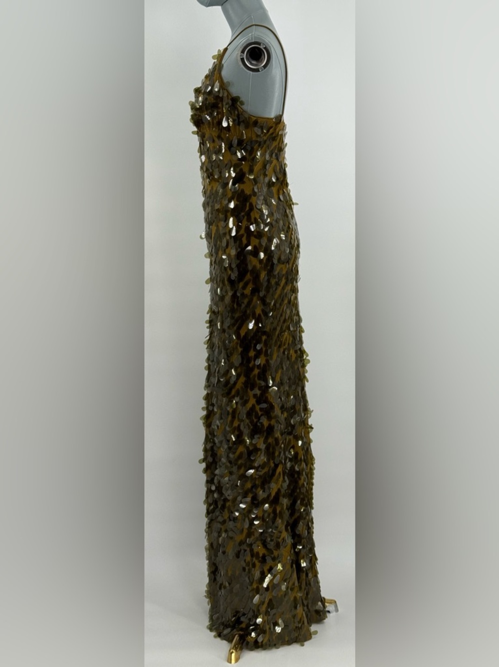 🆕 MISHA COLLECTION 🧿 NWOT Sapphire Sequins Maxi Dress, Olive - Sz L US 8 - Picture 10 of 16